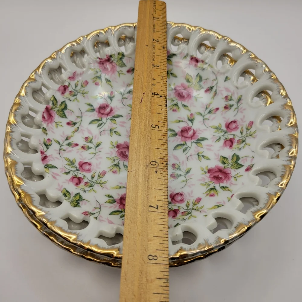 Vintage Lefton hand painted pink rose chintz #650 A. 2 available. - Picture 13 of 13